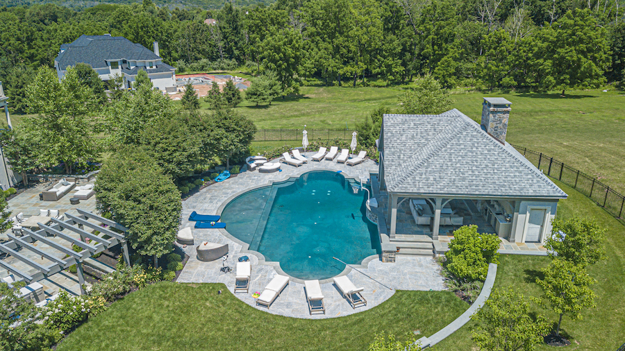 overhead view of pool