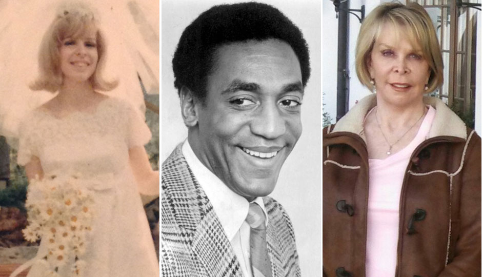 Kristina Ruehli i hennes bryllupsbilde fra 1967 (til venstre); Bill Cosby i et ukreditert publisitetsfoto fra 1969 | Wikipedia Commons (midten); Kristina Ruehli today (høyre) 