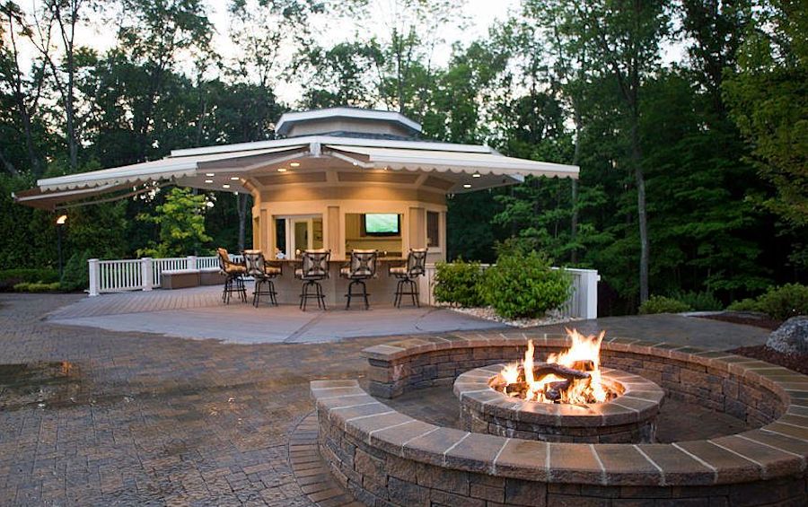cabana and fire pit