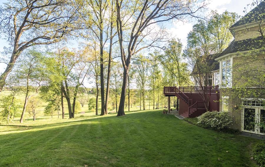 deck and backyard