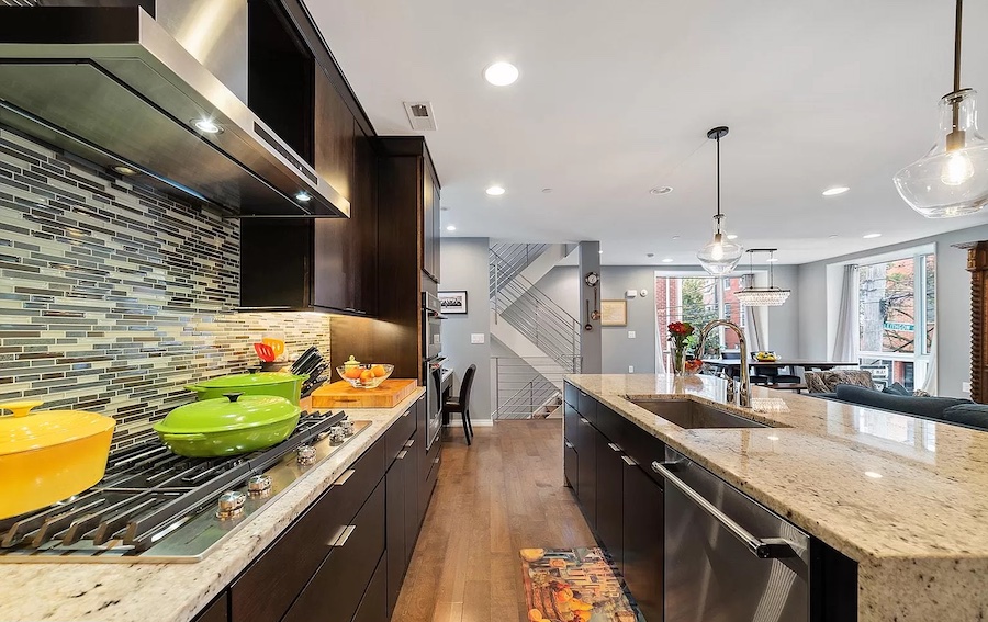 house for sale northern liberties modern townhouse kitchen