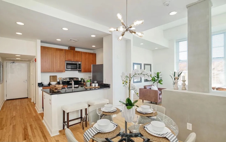 condo for sale queen village modern dining room and kitchen