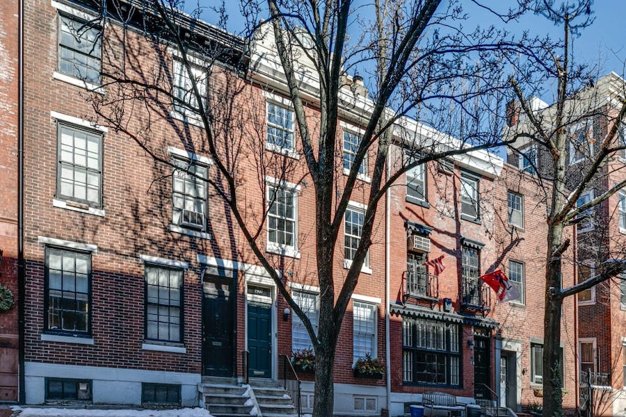 house for sale Rittenhouse Square renovated townhouse exterior front