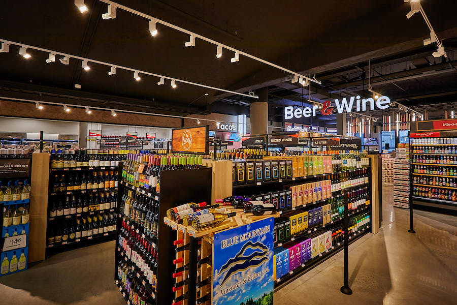 beer and wine section