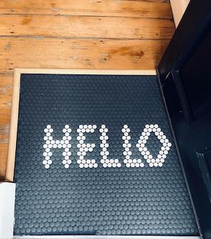 built-in welcome mat