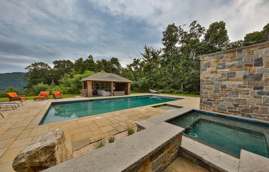 hot tub, pool and cabana