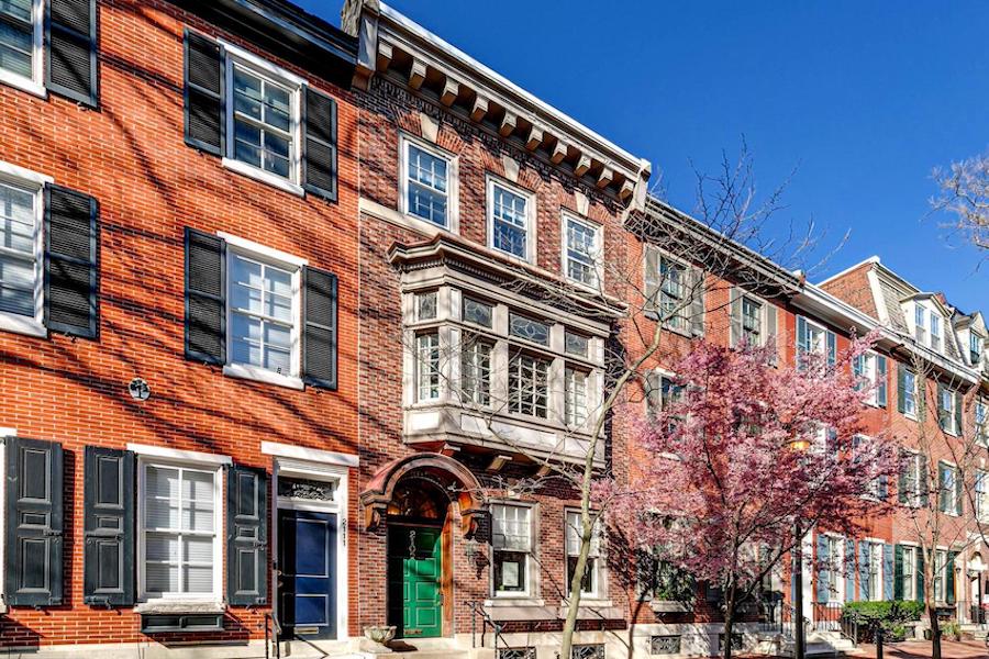 house for sale Rittenhouse Square Delancey street townhouse exterior front