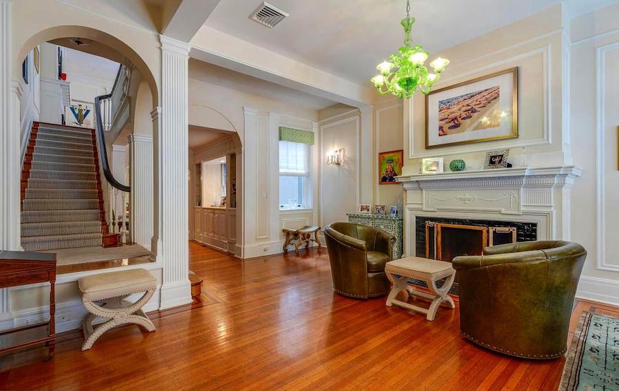 house for sale Rittenhouse Square Delancey street townhouse living room