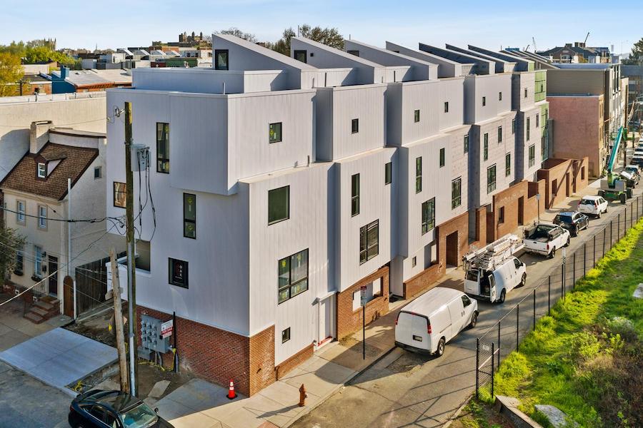 house for sale Fishtown new construction overhead view of row