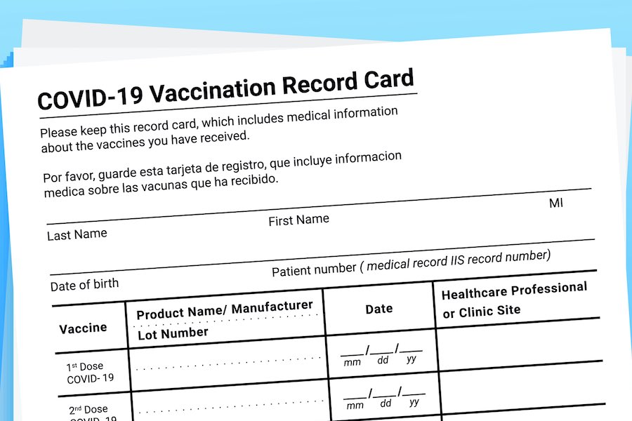 a CDC COVID vaccine passport card