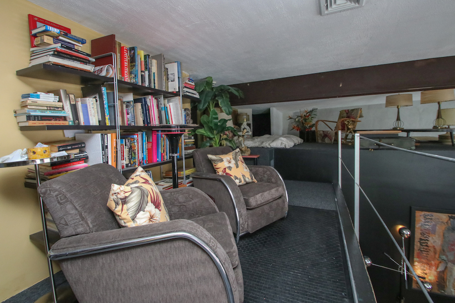 house for sale Dickinson Narrows converted warehouse library and sleeping loft