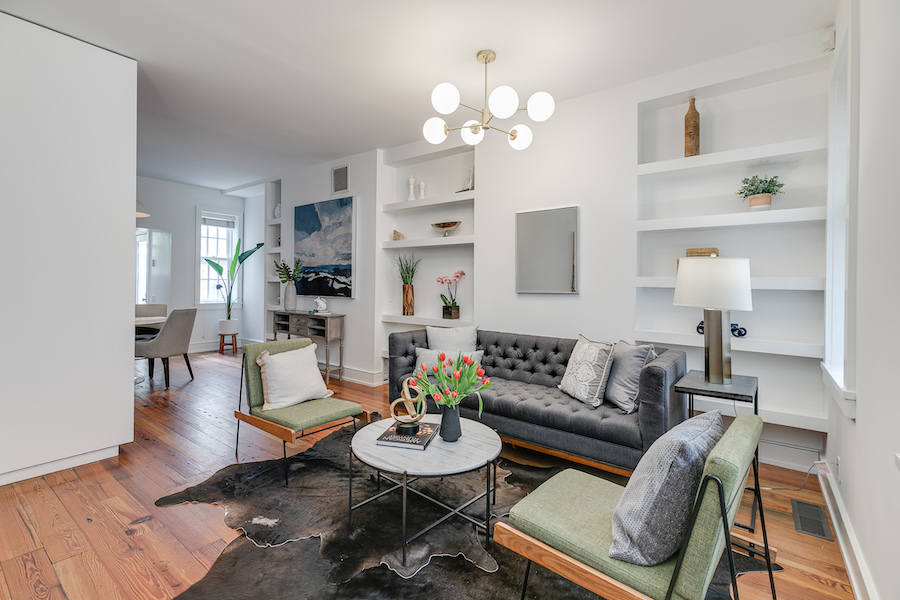 house for sale Rittenhouse Addison Street townhouse living room