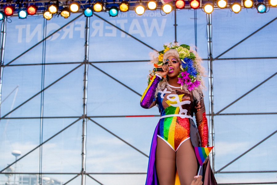 A performer at the 2019 Philly Pride celebration