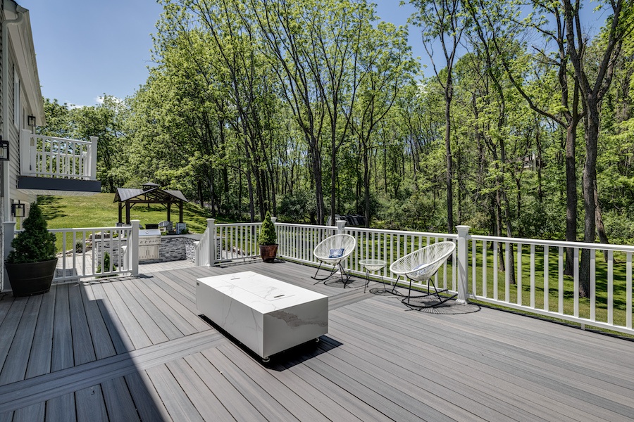 xhouse for sale new hope new construction farmhouse rear deck and patio