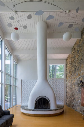 house for sale Wayne midcentury modern fireplace and mobile