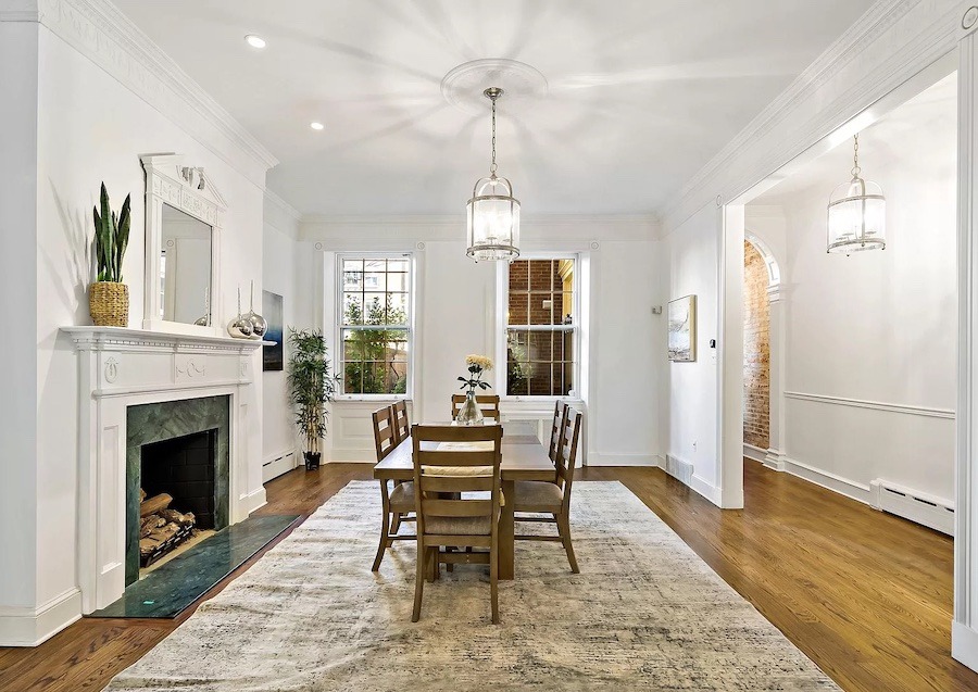 house for sale society hill federal townhouse dining room