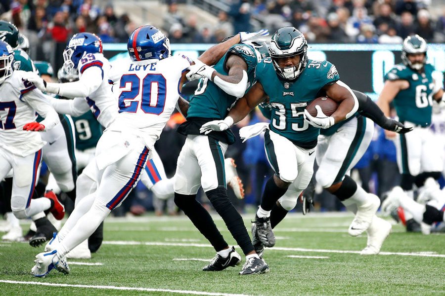 Philadelphia Eagles' Boston Scott plays during an NFL football