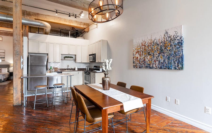 condo for sale fishtown factory loft dining room