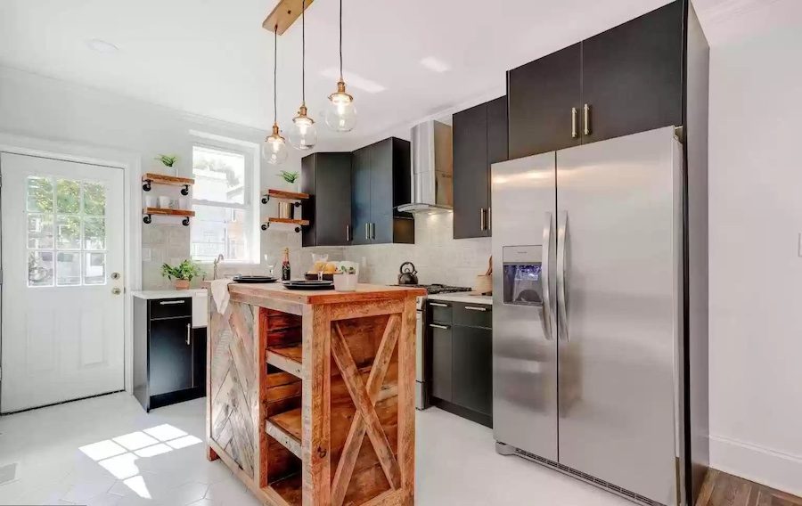house for sale rehabbed cedar park rowhouse kitchen