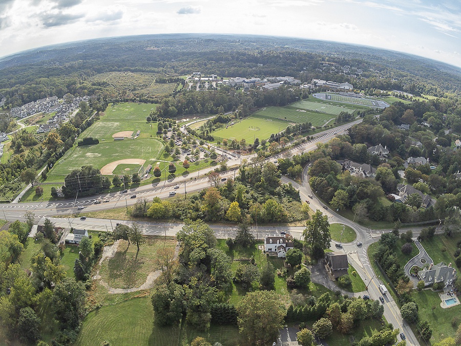 house for sale newtown square historic house aerial view of area