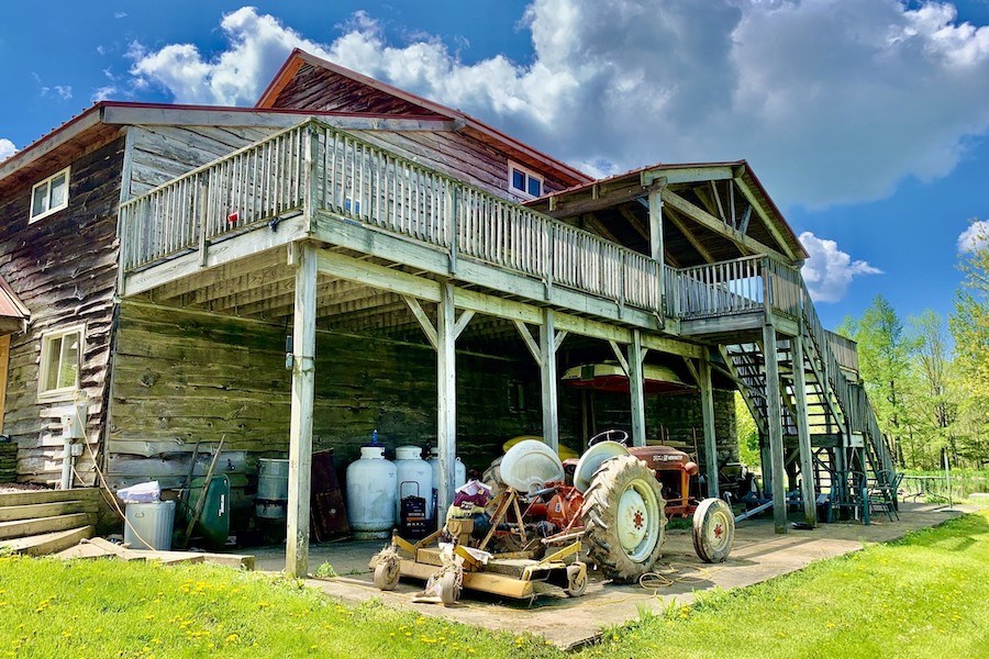 house for sale pleasant mount log farmstead exterior rear