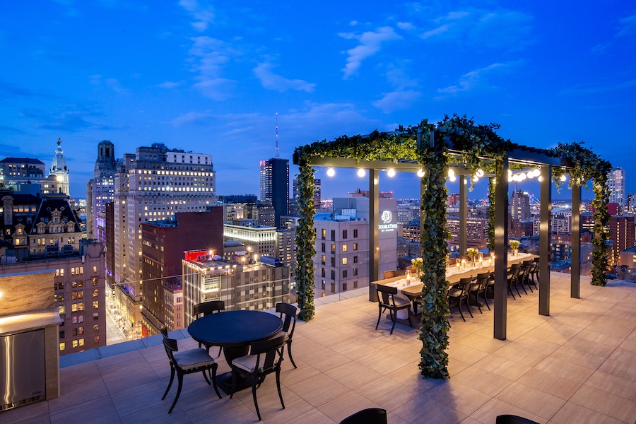 rooftop dining area