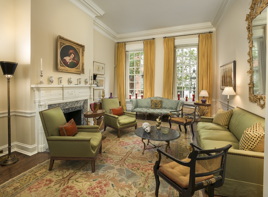 house for sale rittenhouse square federal townhouse formal living room