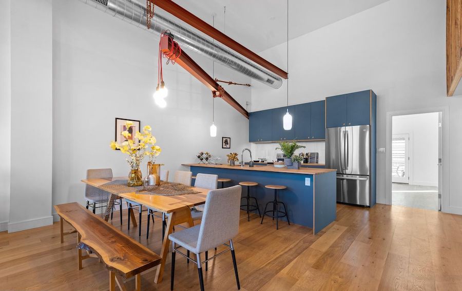 house for sale repurposed germantown garage dining area and kitchen