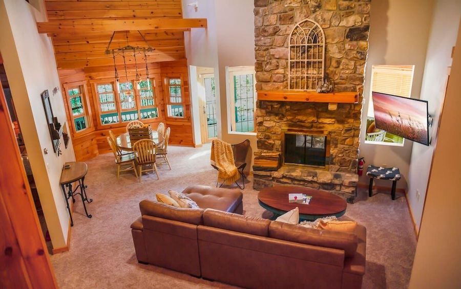 house for sale muncy valley log house great room