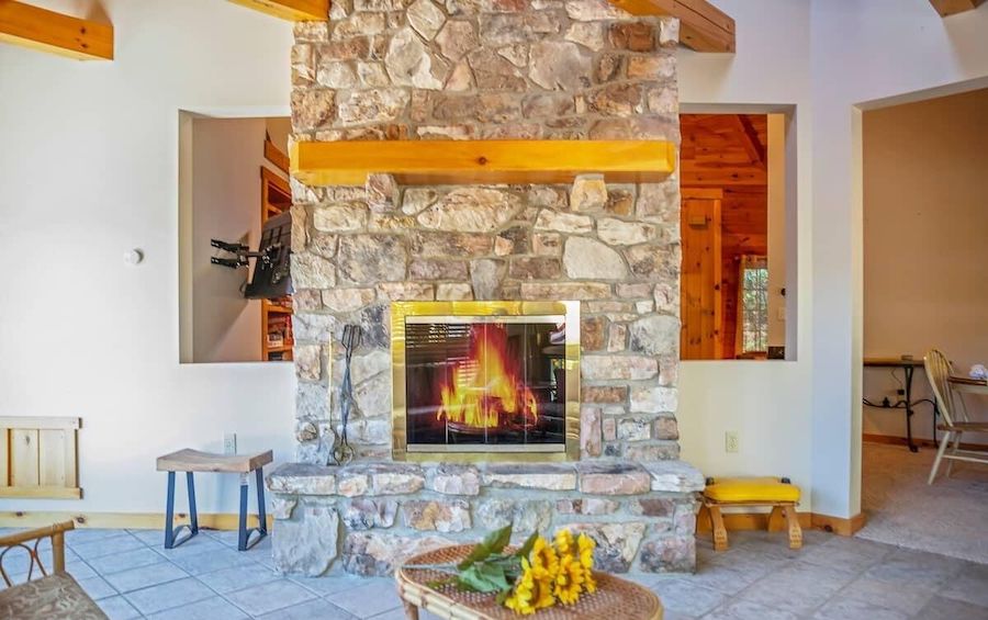 sunroom fireplace