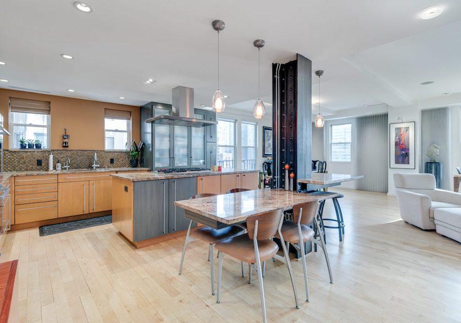 co-op for sale rittenhouse square modern casual dining area and kitchen