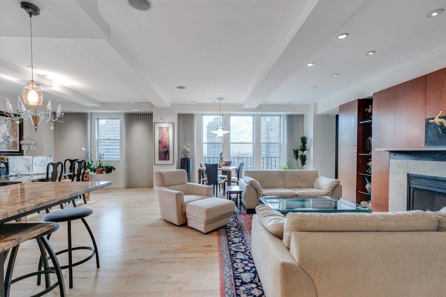 co-op for sale rittenhouse square modern main living area