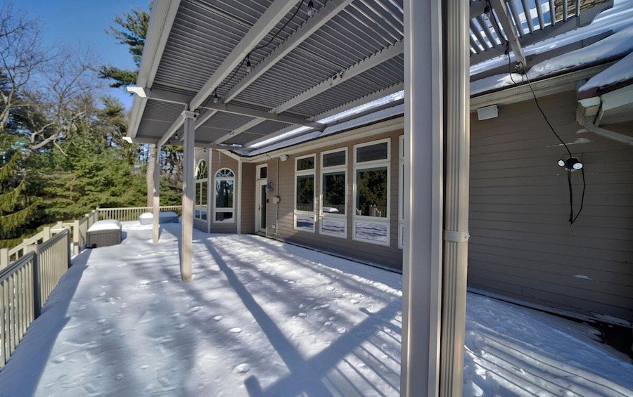 house for sale paupack contemporary terrace and pergola