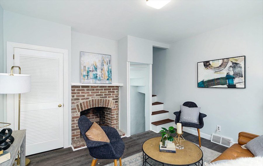 house for sale queen village renovated alley trinity living room