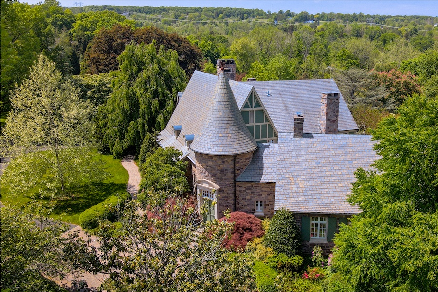 house for sale solebury belgian castle exterior overhead