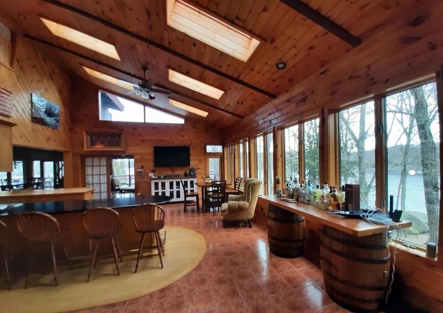 house for sale lake ariel lakeside contemporary casual dining area