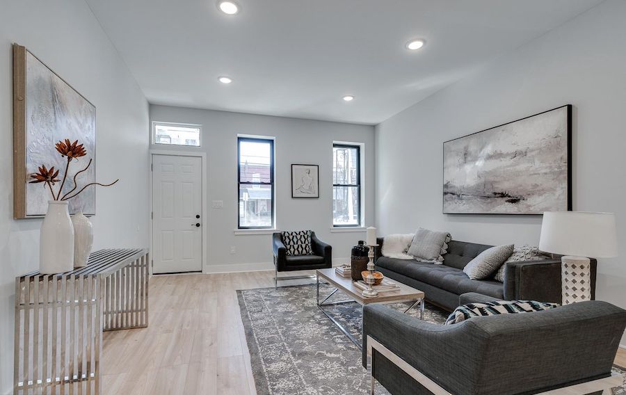 house for sale belmont renovated rowhouse living room