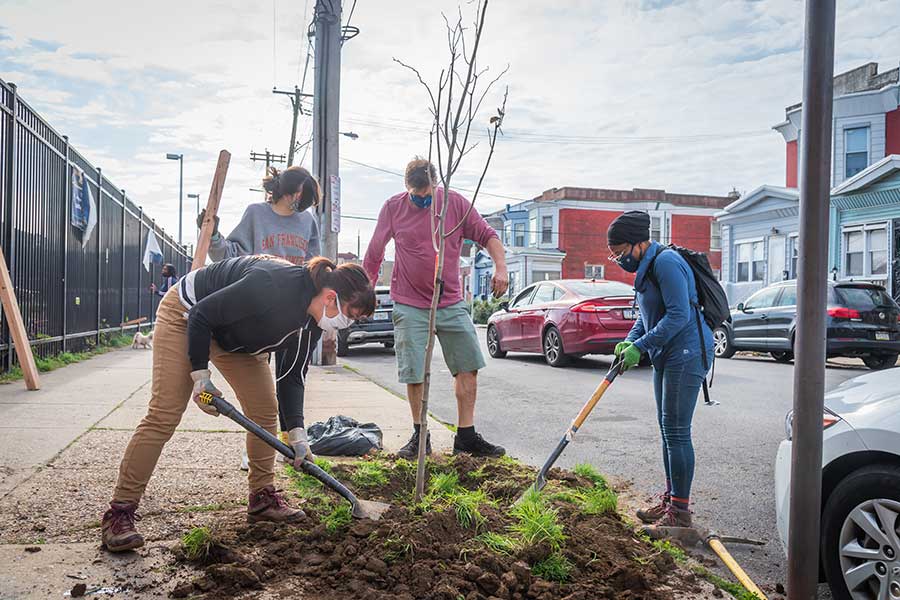 Earth Day volunteering with PHS in philadelphia