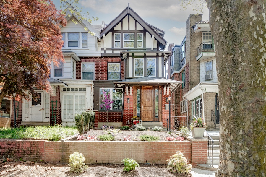 house for sale cobbs creek tudor revival exterior front