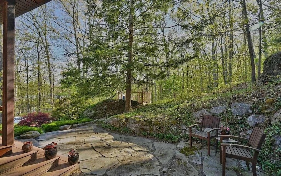 house for sale east stroudsburg lake view chalet rear patio