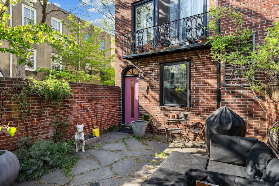 house for sale fitler square midcentury modern townhouse front entrance