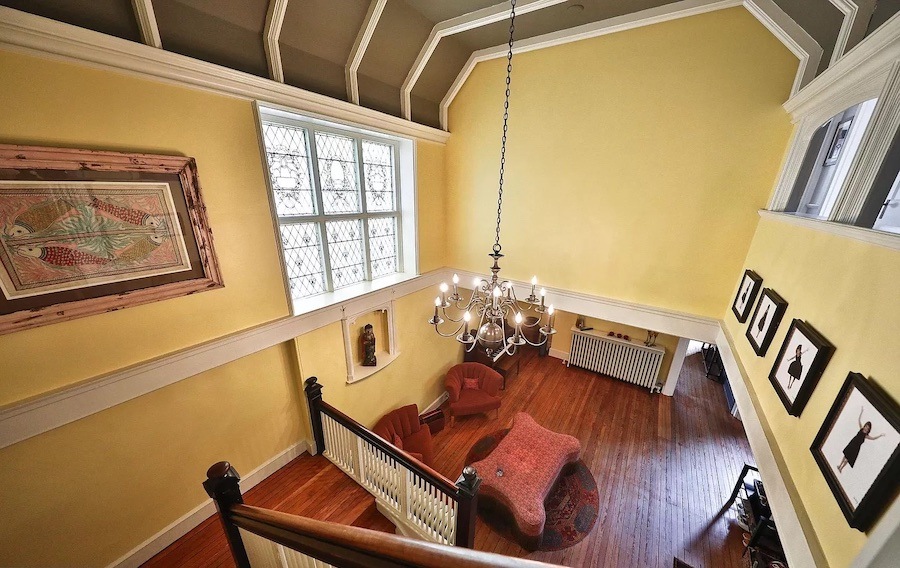 house for sale germantown eclectic victorian foyer from above