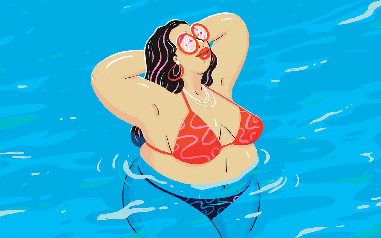 beach fat pool sexy wife