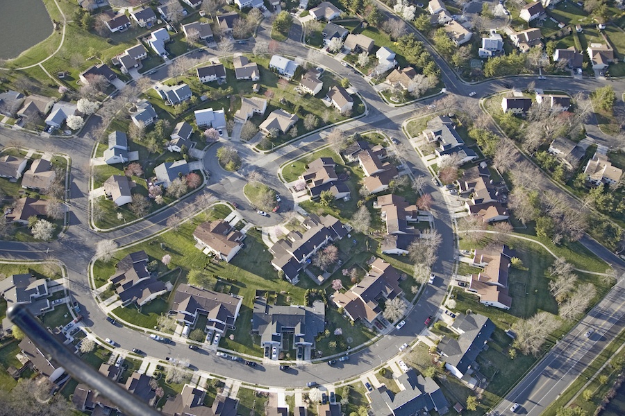 suburban housing affordability aerial view of philadelphia suburb