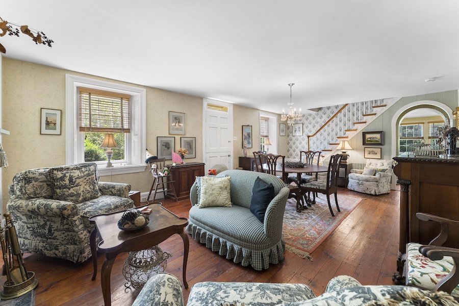 house for sale plymouth meeting stone farmhouse living-dining room