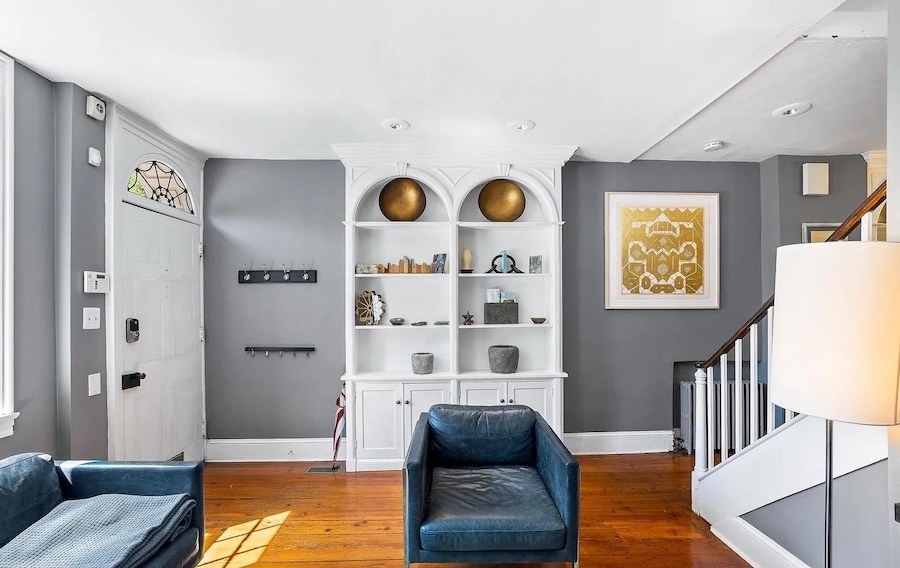 house for sale society hill historic townhouse living room