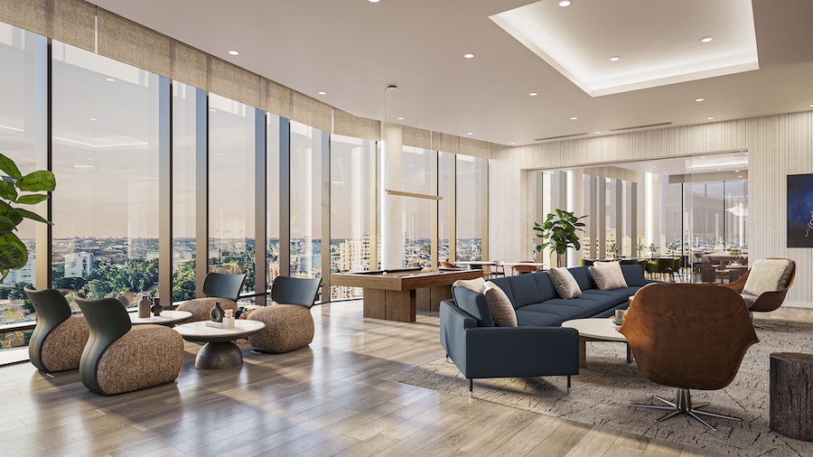 one cathedral square apartment profile clubroom