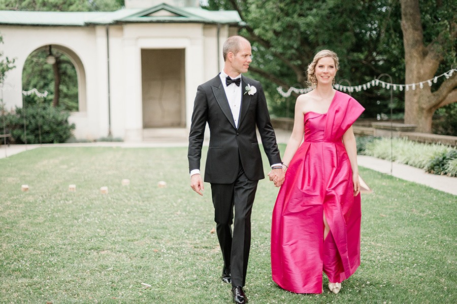 Neon pink clearance wedding dress