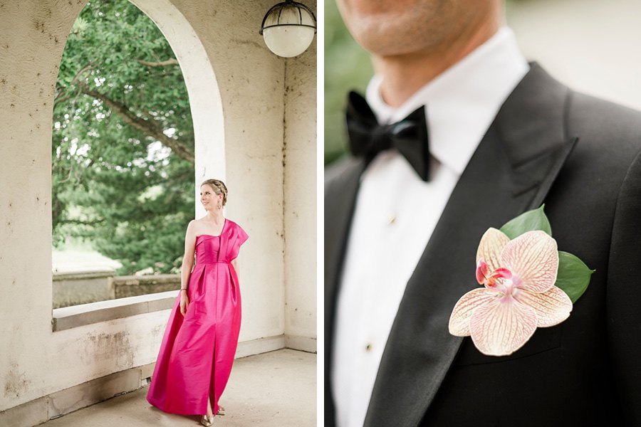 hot pink wedding dress