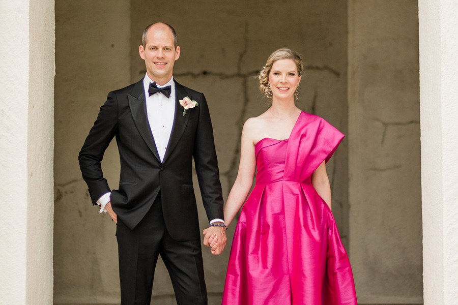 pink wedding dress